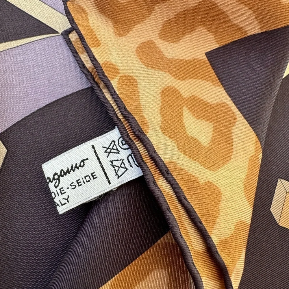 Salvatore Ferragamo Gancini Leopard Cheetah Print Scarf